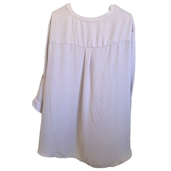 Torrid 6X Harper Georgette Pullover 3/4 Sleeve Top Mist Gray New with Tags - Picture 3 of 10